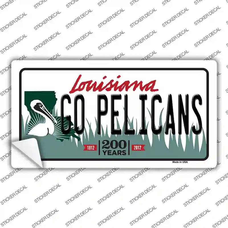 LP-13401s-L Go Pelicans Novelty Sticker Decal, Large