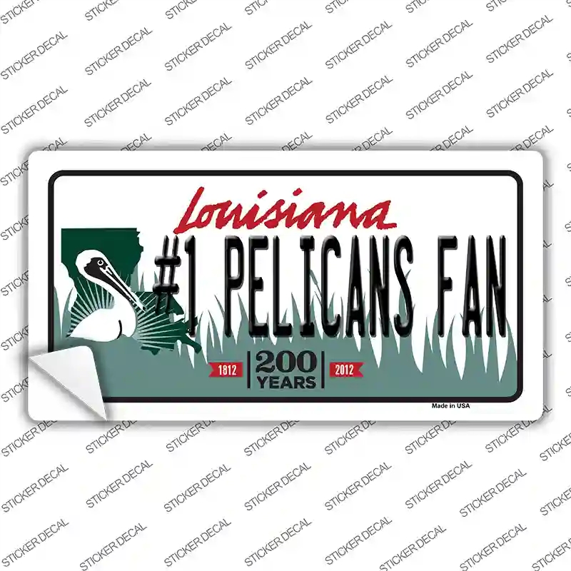 LP-13402s-S Number 1 Pelicans Fan Novelty Sticker Decal, Small