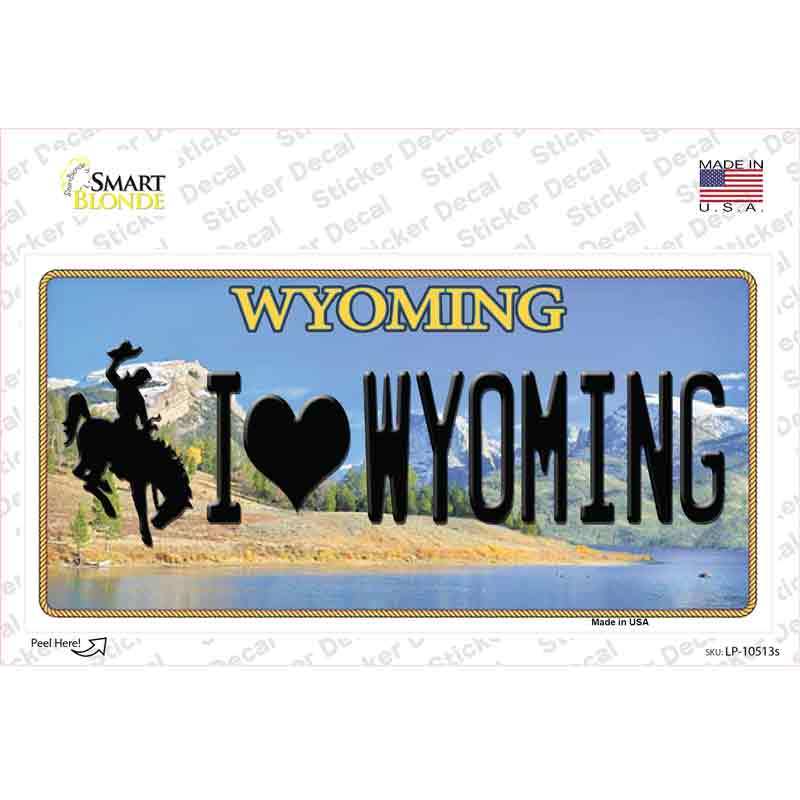 LP-10513s-M I Love Wyoming Novelty Sticker Decal, Medium