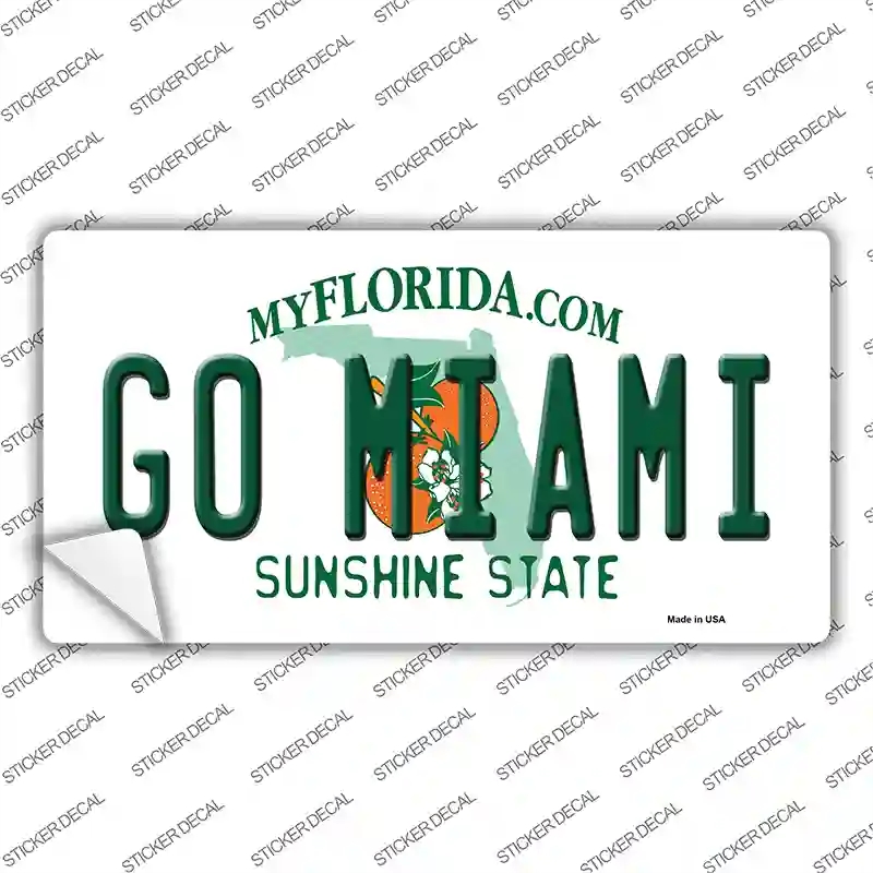 LP-12714s-S Go Miami Novelty Sticker Decal, Small