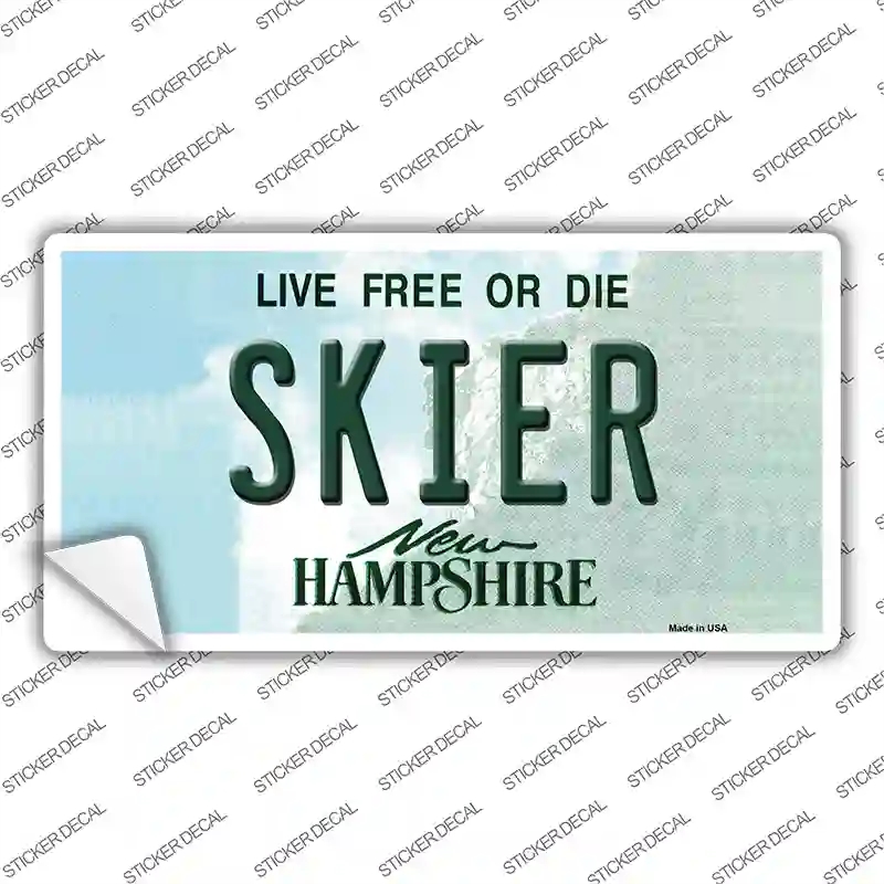 LP-11172s-S Skier   Hampshire State Novelty Sticker Decal, Small