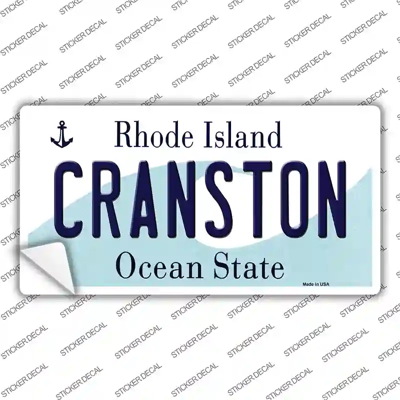 LP-11185s-XL Cranston Rhode Island State Novelty Sticker Decal, Extra Large