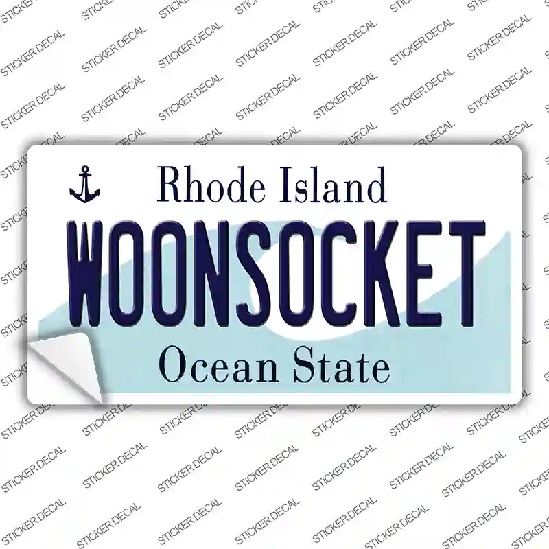 LP-11186s-L Woonsocket Rhode Island State Novelty Sticker Decal, Large