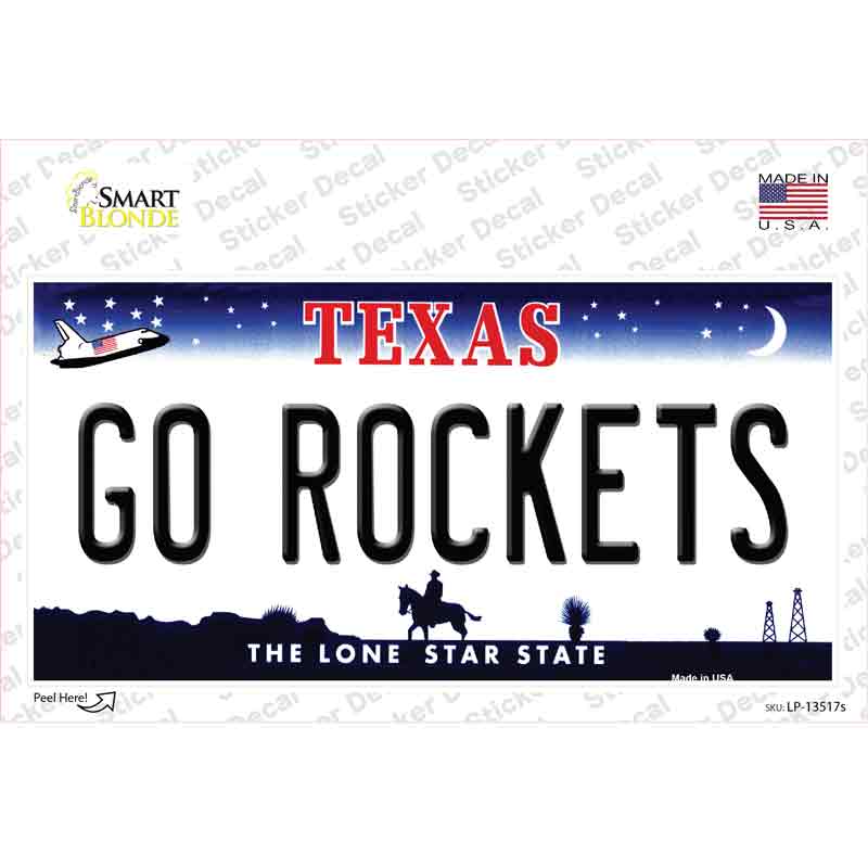 LP-13517s-M Go Rockets Novelty Sticker Decal, Medium