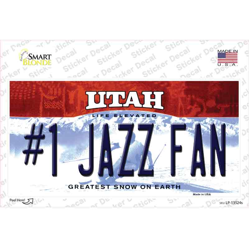LP-13524s-M Number 1 Jazz Fan Novelty Sticker Decal, Medium