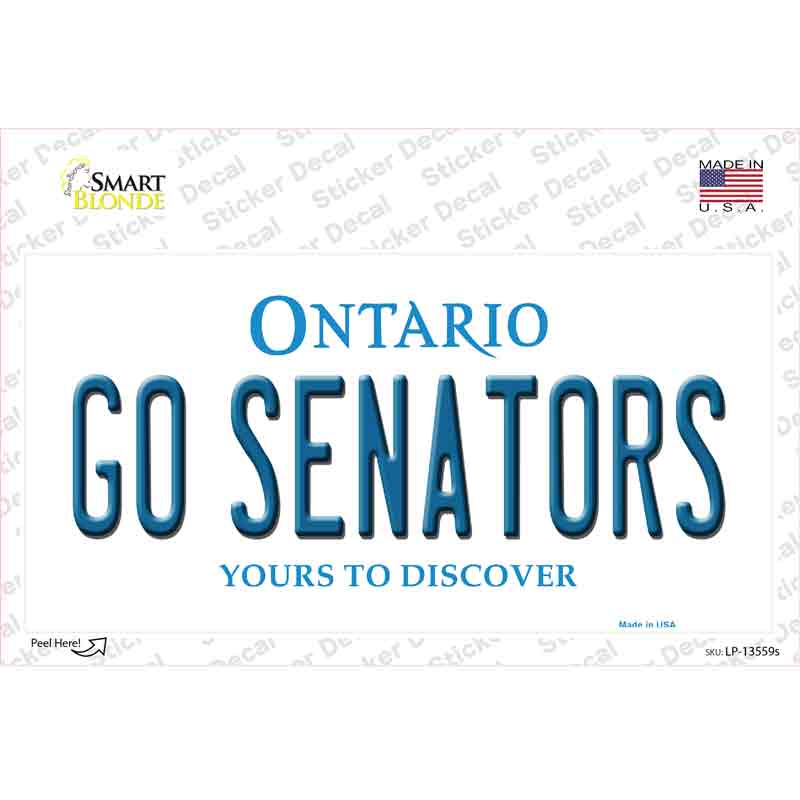 LP-13559s-M Go Senators Novelty Sticker Decal, Medium
