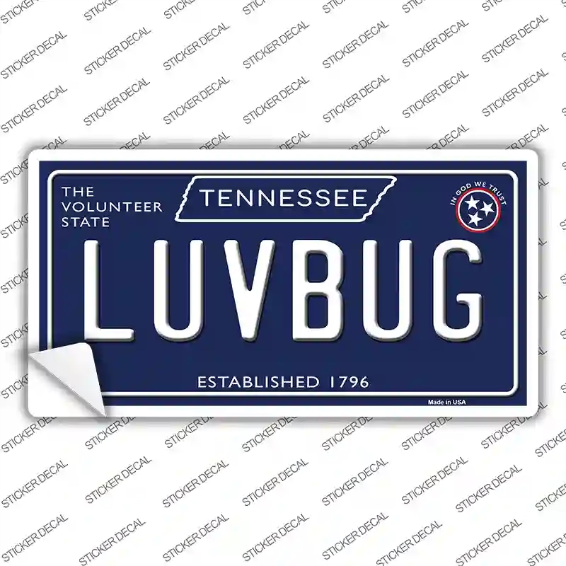 LP-13938s-L Luv Bug Tennessee Blue Novelty Sticker Decal, Large