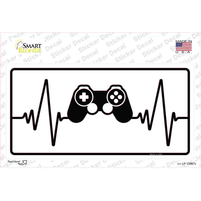 LP-13987s-M Video Games Heart Beat Novelty Sticker Decal, Medium