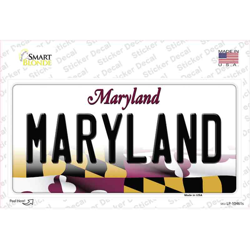 LP-10461s-M Maryland Novelty Sticker Decal, Medium