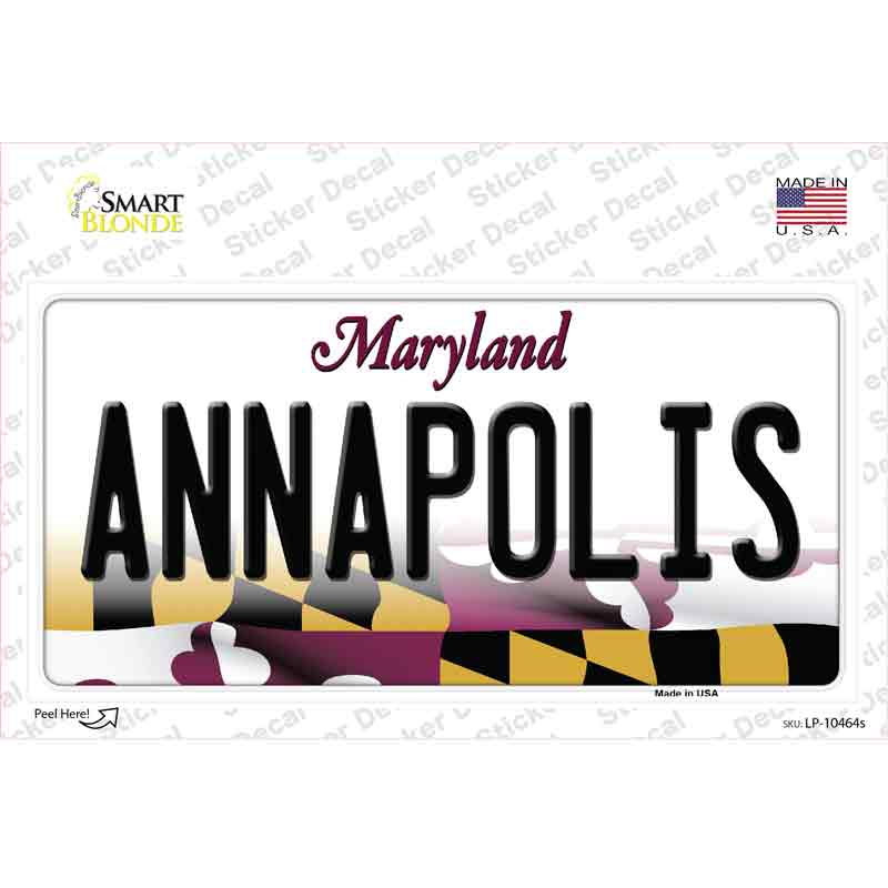 LP-10464s-M Annapolis Maryland Novelty Sticker Decal, Medium