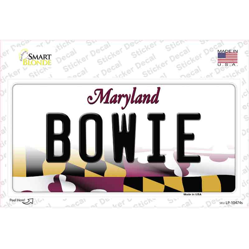 LP-10474s-M Bowie Maryland Novelty Sticker Decal, Medium