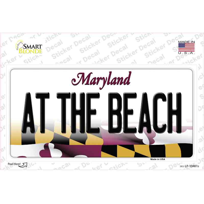 LP-10481s-M At the Beach Maryland Novelty Sticker Decal, Medium