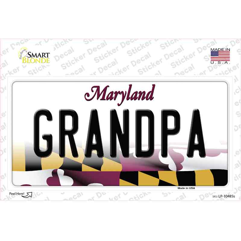 LP-10485s-M Grandpa Maryland Novelty Sticker Decal, Medium