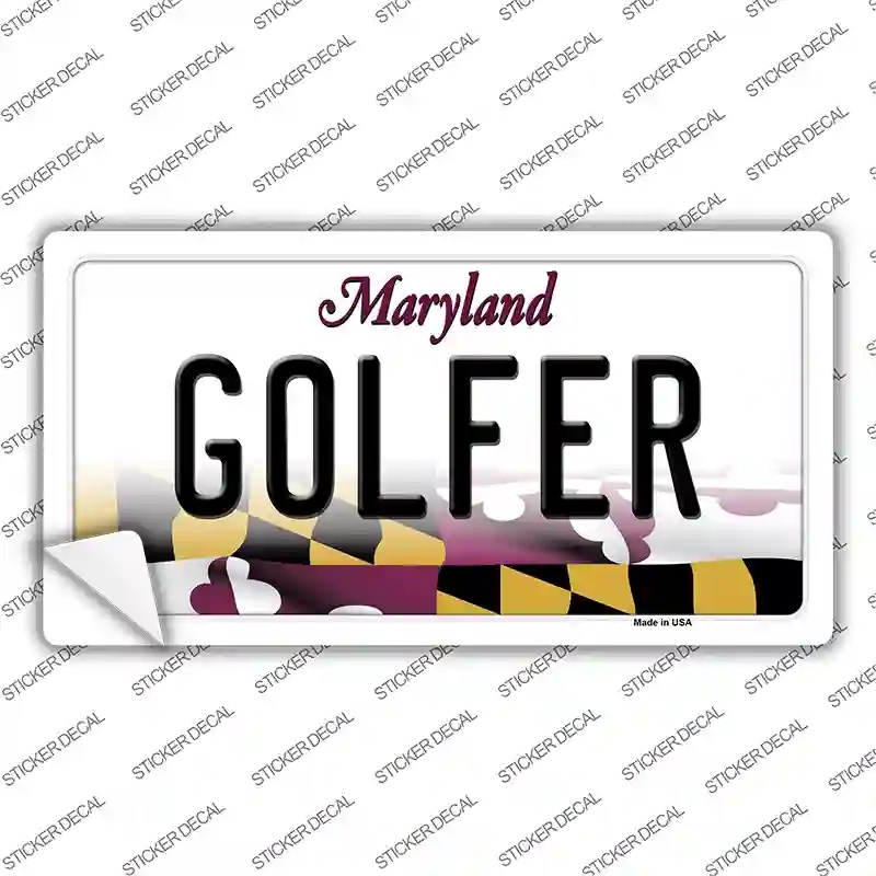 LP-10499s-S Golfer Maryland Novelty Sticker Decal, Small