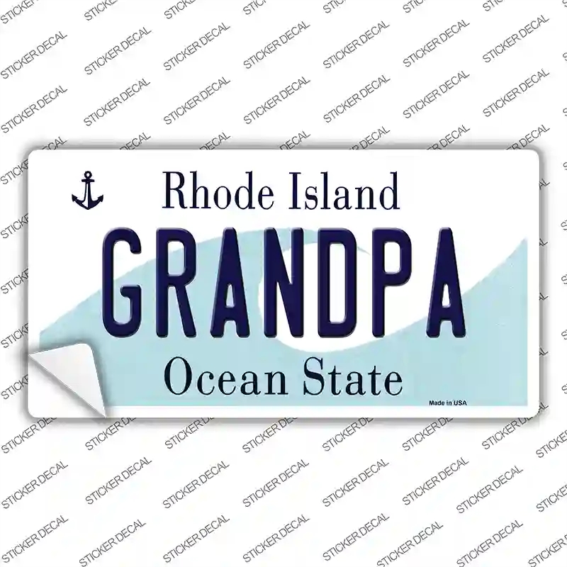 LP-11200s-L Grandpa Rhode Island State Novelty Sticker Decal, Large