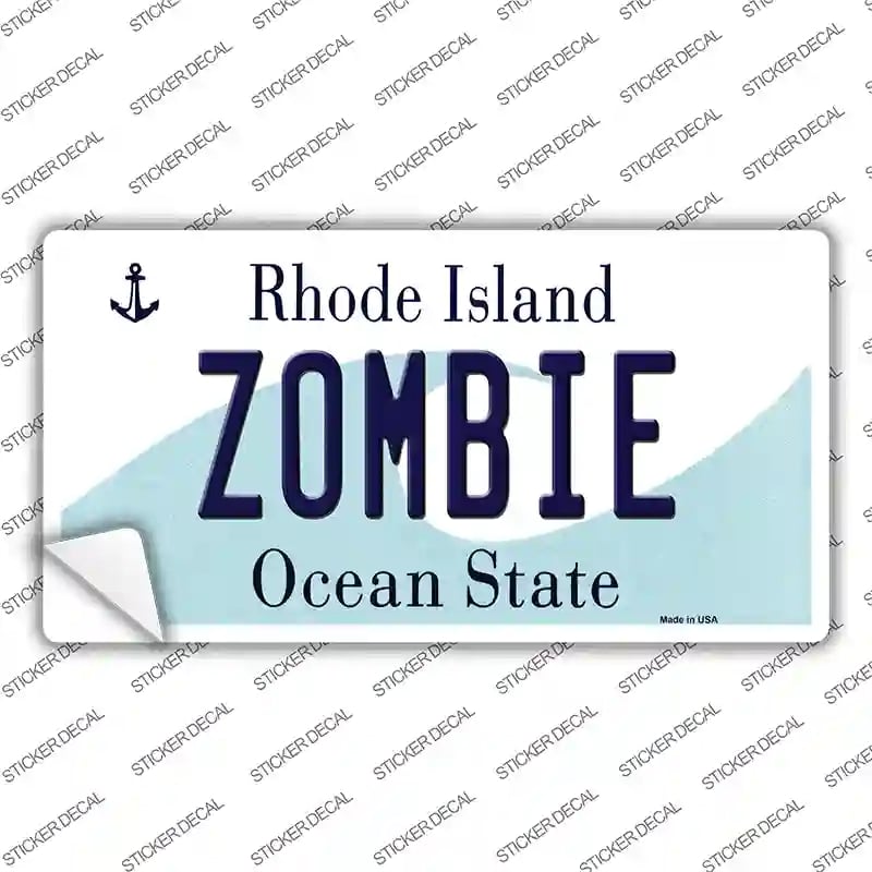 LP-11203s-S Zombie Rhode Island State Novelty Sticker Decal, Small