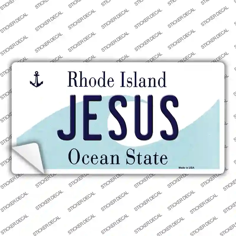LP-11205s-S Jesus Rhode Island State Novelty Sticker Decal, Small