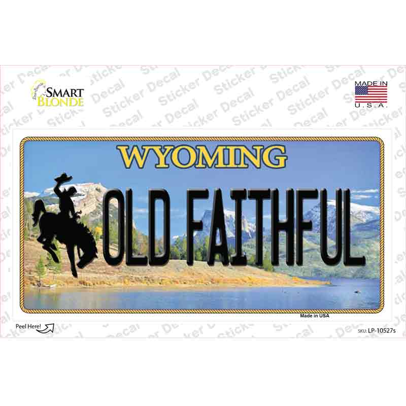LP-10527s-M Old Faithful Wyoming Novelty Sticker Decal, Medium