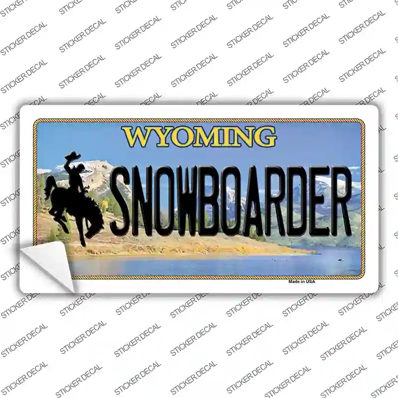LP-10533s-L Snowboarder Wyoming Novelty Sticker Decal, Large