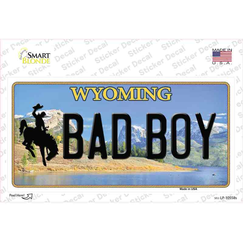 LP-10558s-M Bad Boy Wyoming Novelty Sticker Decal, Medium