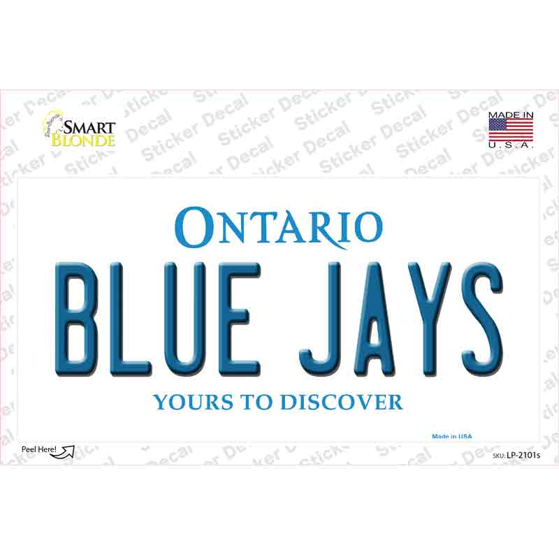 LP-2101s-M Blue Jays Toronto Canada Province Novelty Sticker Decal, Medium