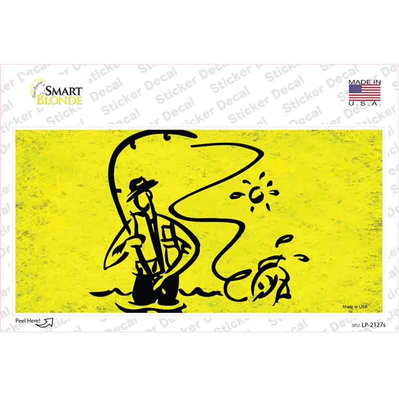 LP-2127s-M Fly Fishing Novelty Sticker Decal, Medium