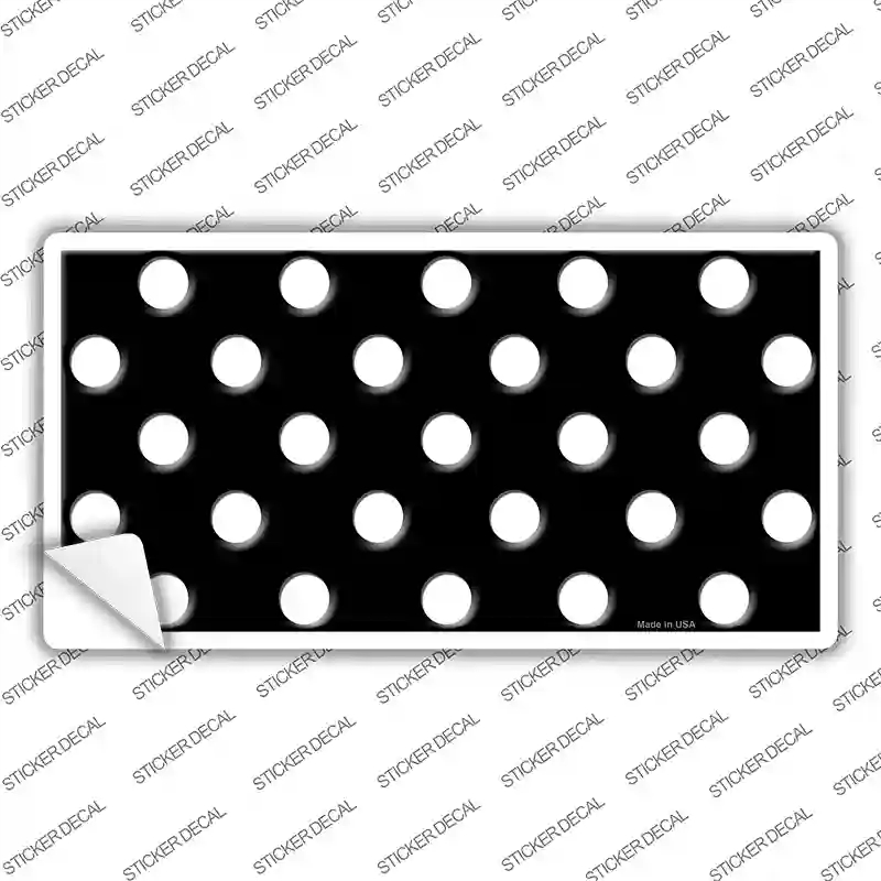 LP-2201s-S White Polka Dots Black Novelty Sticker Decal, Small