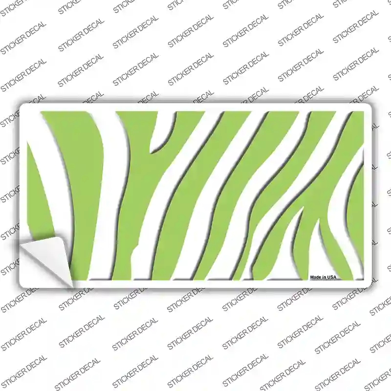 LP-2205s-L Lime Green White Zebra Novelty Sticker Decal, Large