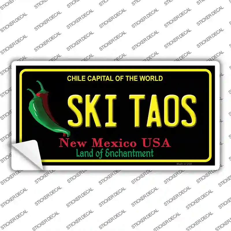 LP-12054s-S Ski Taos Black   Mexico Novelty Sticker Decal, Small