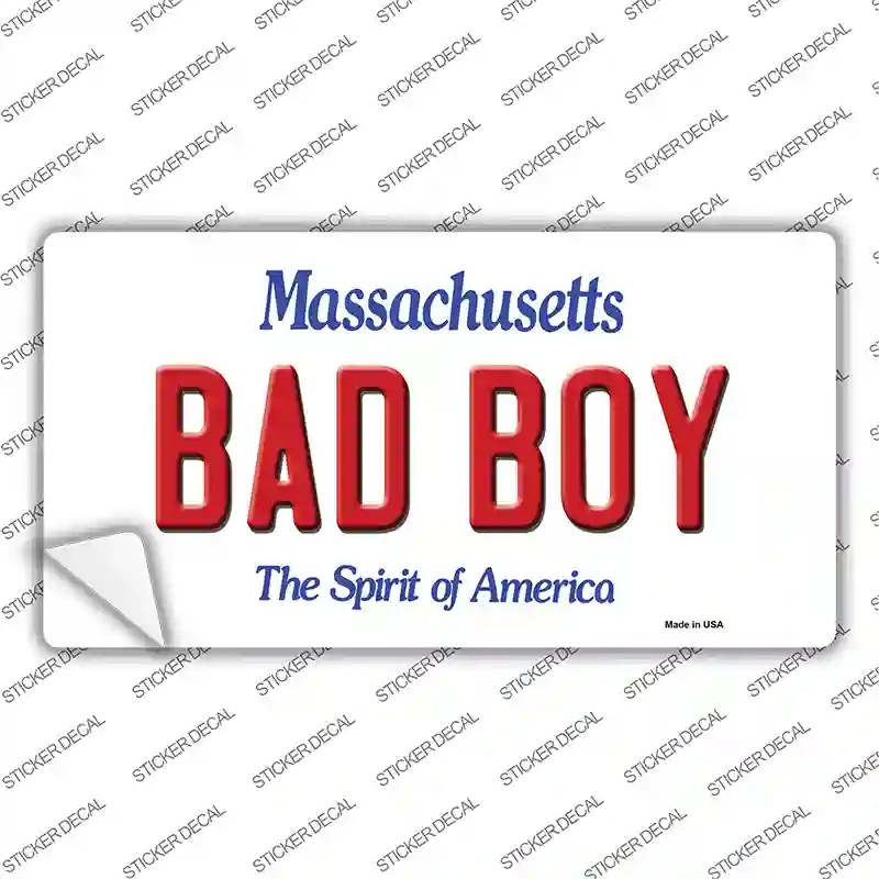 LP-11015s-XL Bad Boy Massachusetts Novelty Sticker Decal, Extra Large