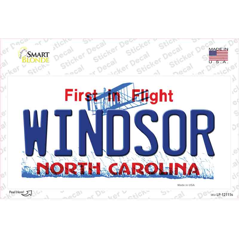 LP-12115s-M Windsor North Carolina State Novelty Sticker Decal, Medium