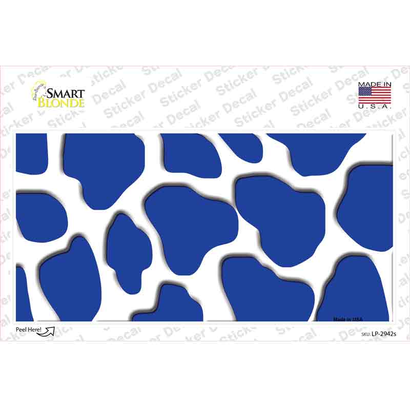 LP-2942s-M Blue White Giraffe Novelty Sticker Decal, Medium