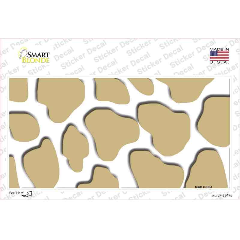 LP-2947s-M Gold White Giraffe Novelty Sticker Decal, Medium
