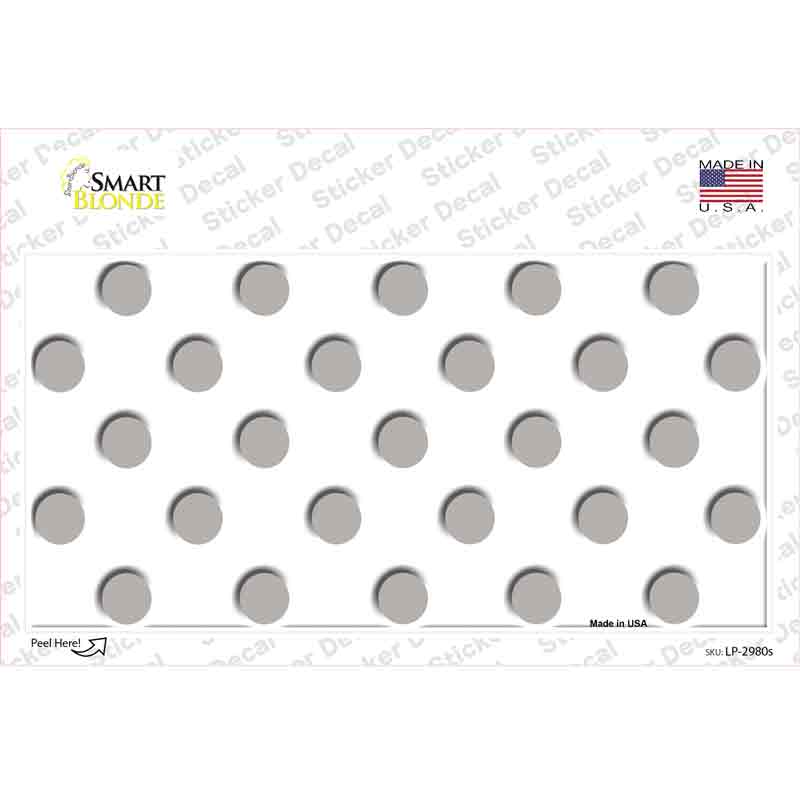 LP-2980s-M Gray White Polka Dot Novelty Sticker Decal, Medium