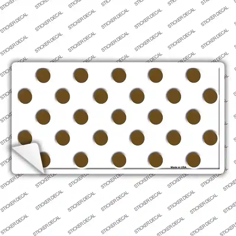 LP-2982s-S Brown White Polka Dot Novelty Sticker Decal, Small