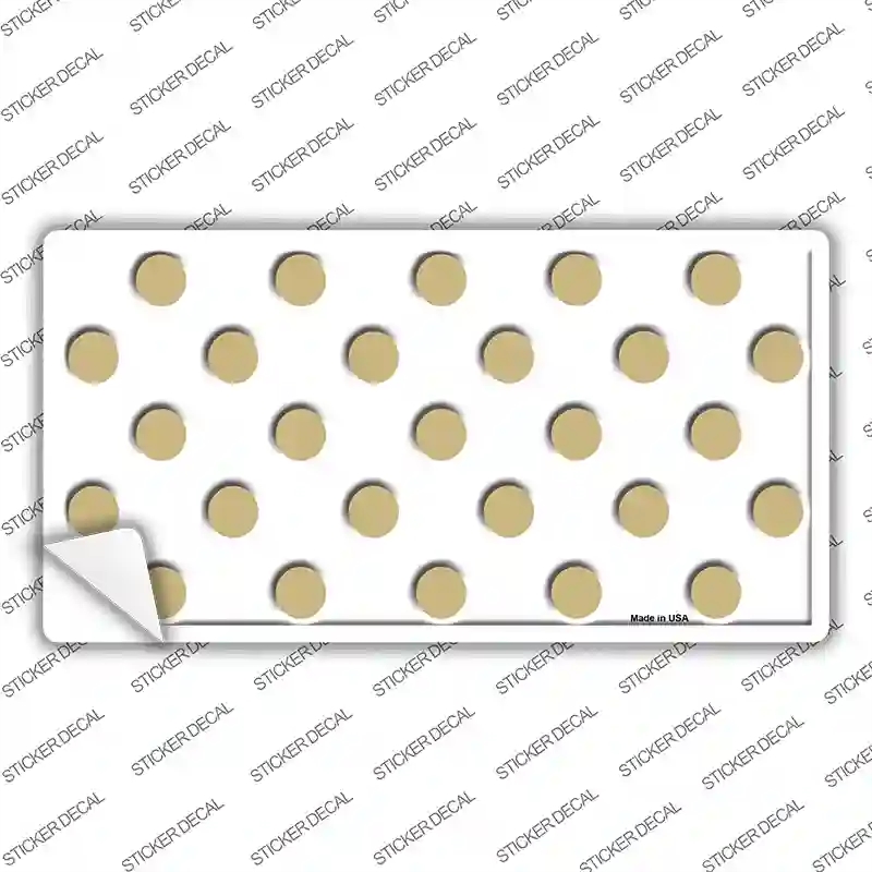 LP-2985s-L Gold White Polka Dot Novelty Sticker Decal, Large