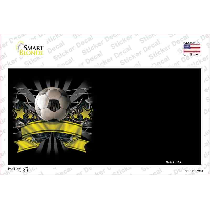LP-3794s-M Soccer Banner Offset Novelty Sticker Decal, Medium