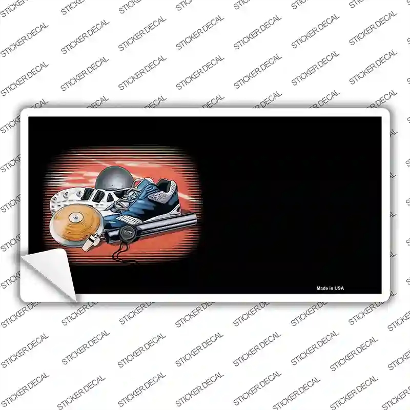 LP-3804s-L Track & Field Equipment Offset Novelty Sticker Decal, Large