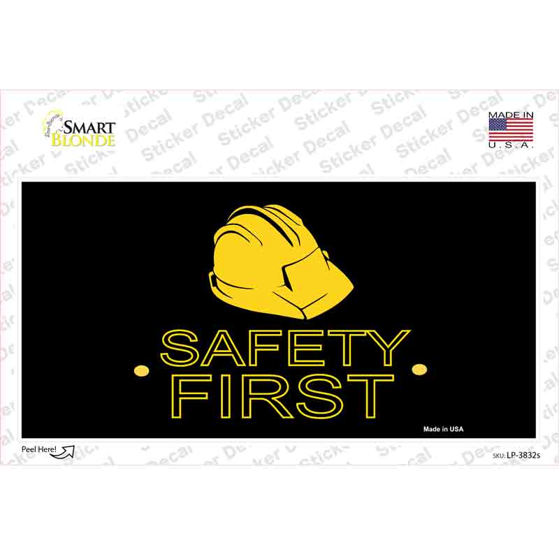LP-3832s-M Safety First Novelty Sticker Decal, Medium