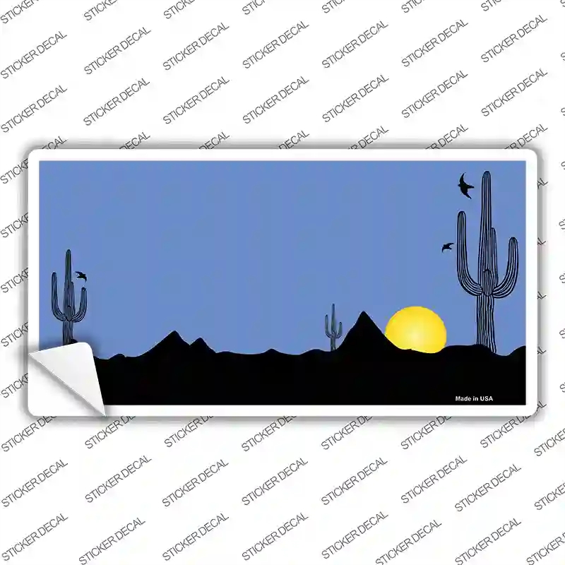 LP-3840s-L Southwest Cactus Sunrise Blue Novelty Sticker Decal, Large