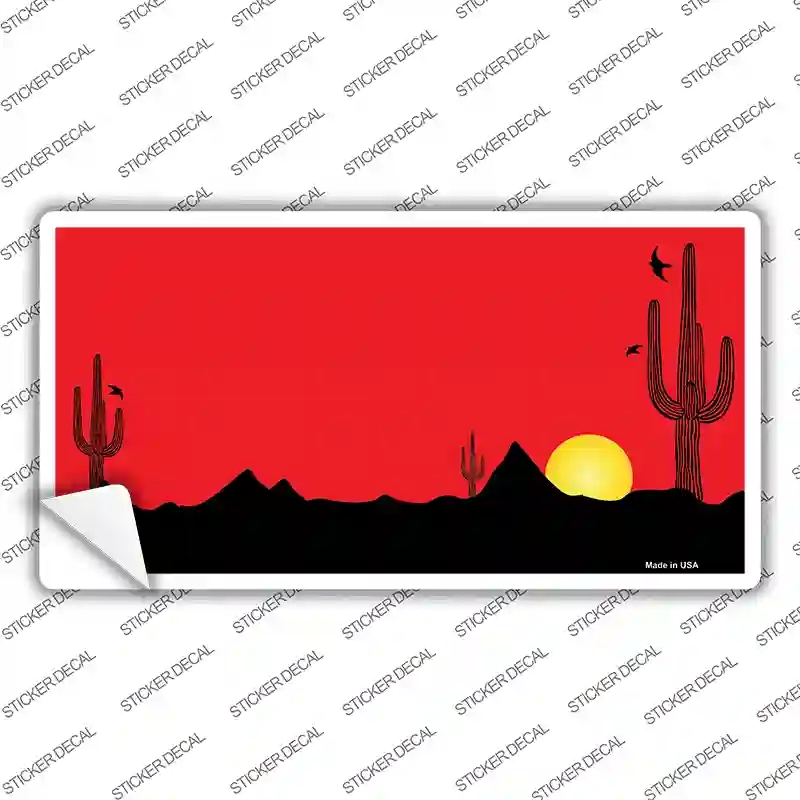 LP-3841s-L Southwest Cactus Sunrise Red Novelty Sticker Decal, Large