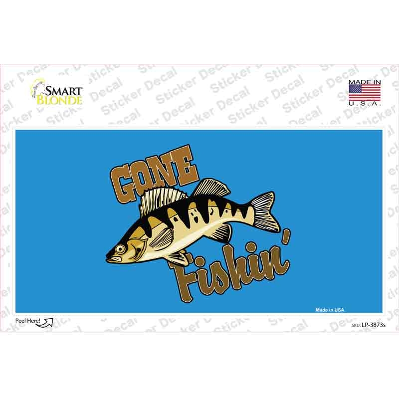 LP-3873s-M Gone Fishing Novelty Sticker Decal, Medium