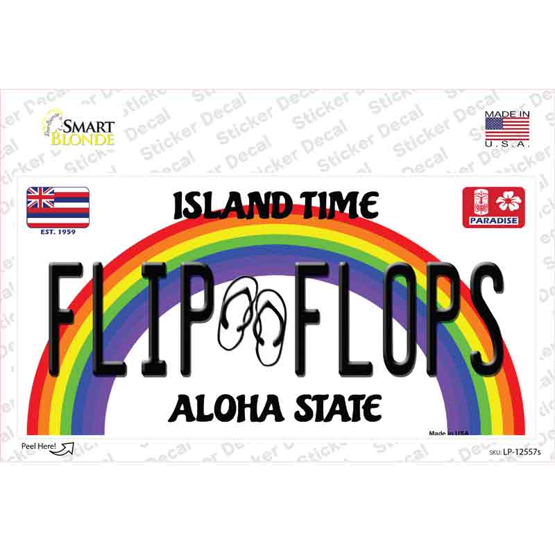 LP-12557s-M Flip Flops Hawaii Novelty Sticker Decal, Medium