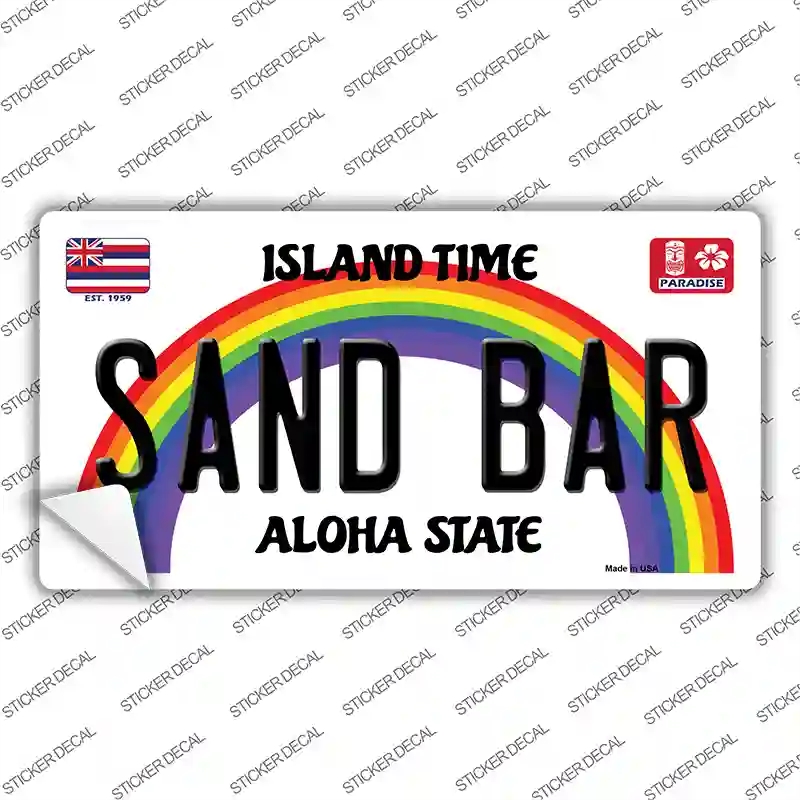 LP-12583s-L Sand Bar Hawaii Novelty Sticker Decal, Large