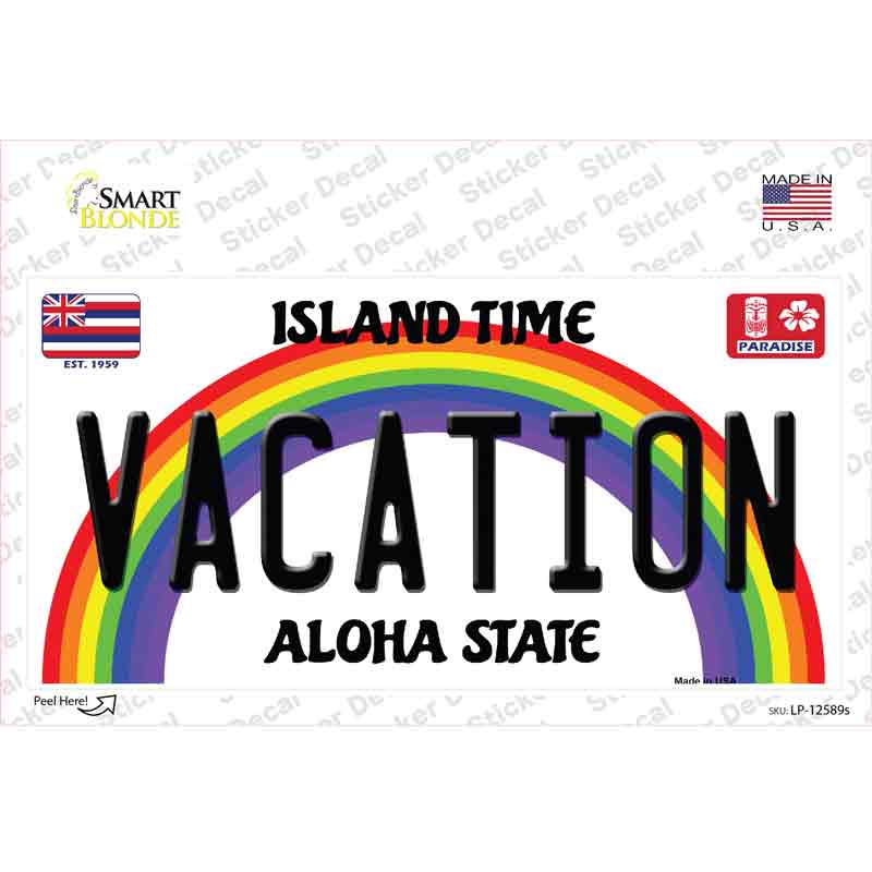 LP-12589s-M Vacation Hawaii Novelty Sticker Decal, Medium