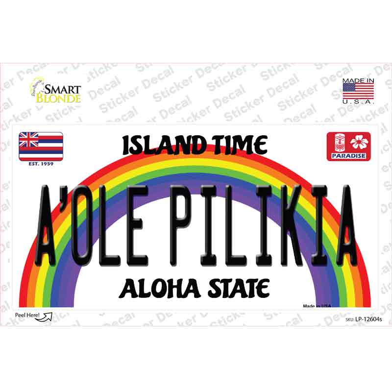 LP-12604s-M A Ole Pilikia Hawaii Novelty Sticker Decal, Medium