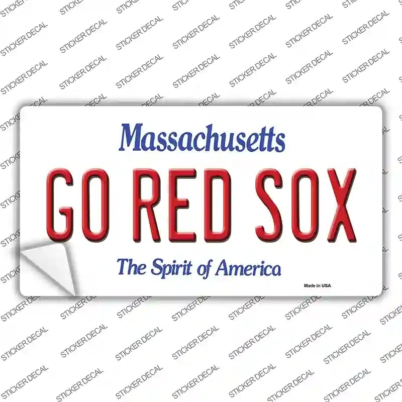 LP-12185s-L Go Red Sox Massachusetts Novelty Sticker Decal, Large