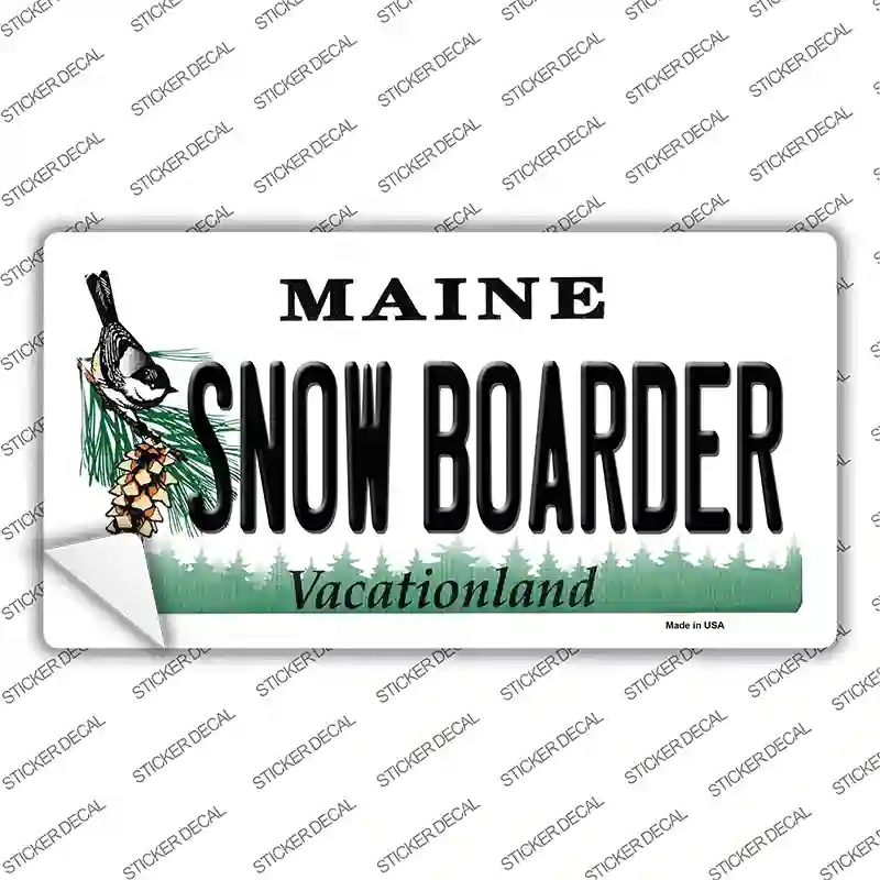 LP-12202s-L Snow Boarder Maine Novelty Sticker Decal, Large