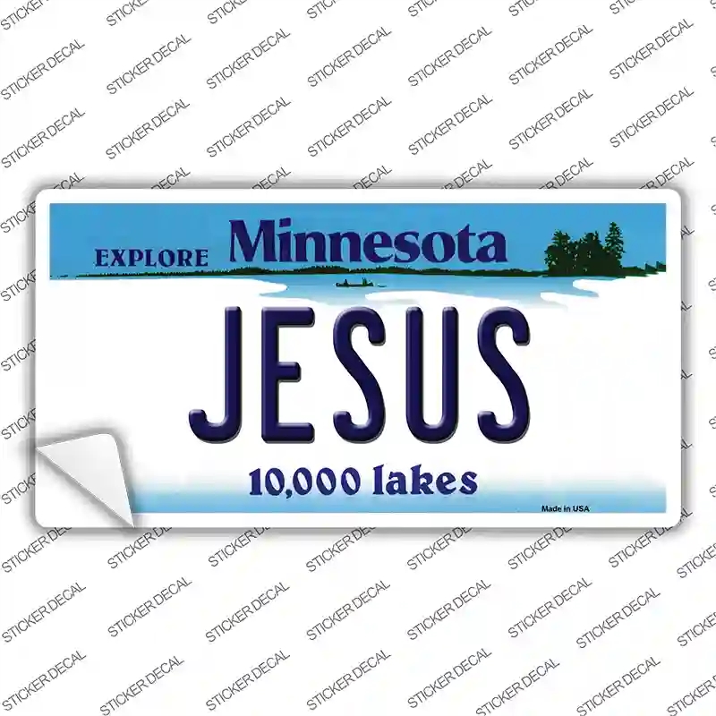LP-11064s-S Jesus Minnesota State Novelty Sticker Decal, Small