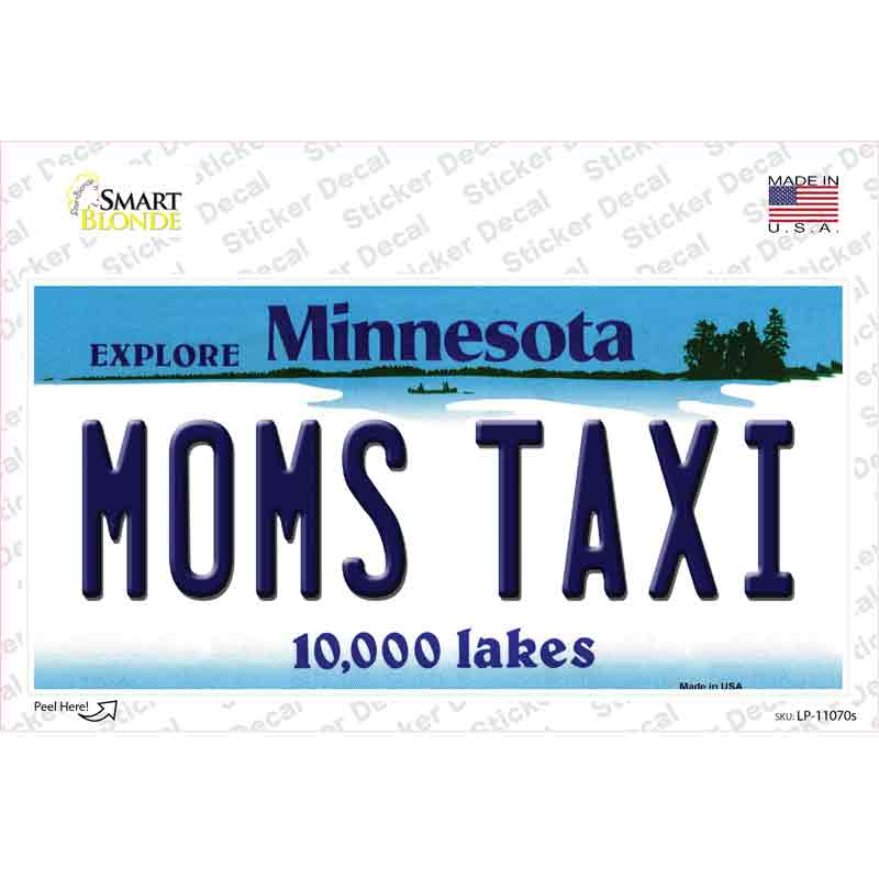 LP-11070s-M Moms Taxi Minnesota State Novelty Sticker Decal, Medium